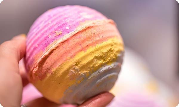 colorful bath bomb