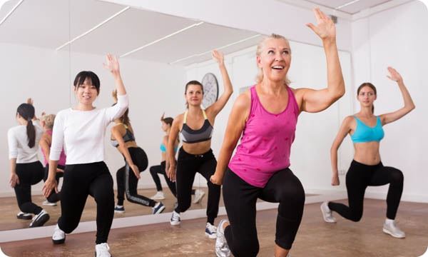 Women exercising with dance moves