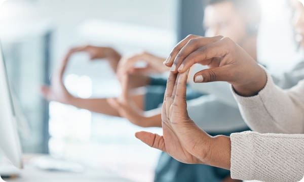Stretching Hands in a Warm up Exercise